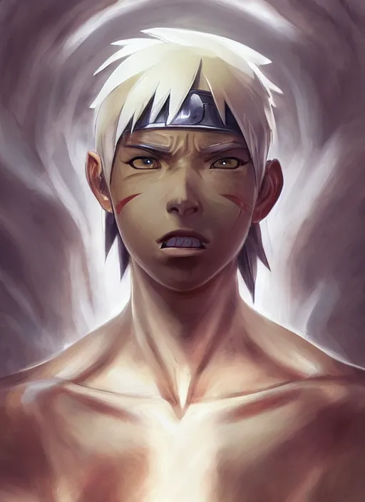 Prompt: a professional digita painting of Naruto, olive skin, beautiful bone structure, symmetrical facial features, intricate, elegant, digital painting, concept art, smooth, sharp focus, illustration, from Attack on titan, art style by Ruan Jia and Mandy Jurgens and Artgerm and William-Adolphe Bouguerea