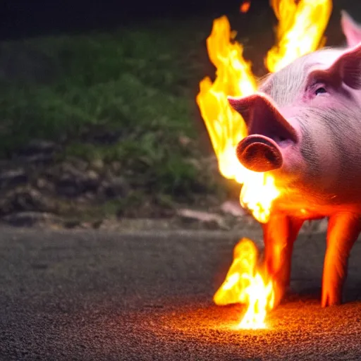 Prompt: Live Action Still of an isolated pig blowing fire fire, real life, hyperrealistic, ultra realistic, realistic, highly detailed, epic, HD quality, 8k resolution, body and headshot, Exquisite detail, post-processing, masterpiece, Cinematic Lighting, Unreal Engine, 8k, HD, white background