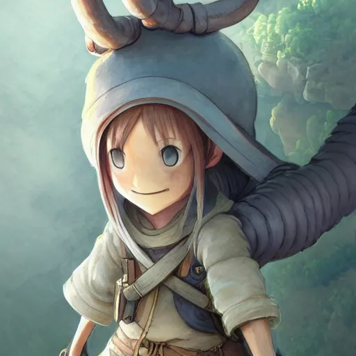 Image similar to a detailed portrait of a made in abyss character, by victo ngai and justin gerard, digital art, realistic painting, very detailed, fantasy, dnd, character design, trending on artstation