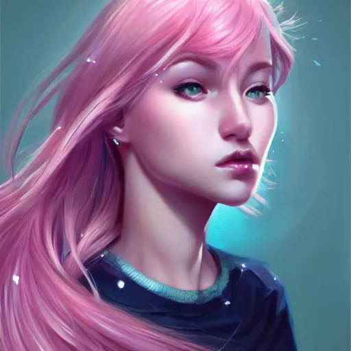 Image similar to teen girl, pink hair, gorgeous, shocked look, empty eyes, amazing, elegant, intricate, highly detailed, digital painting, artstation, concept art, sharp focus, illustration, art by Ross tran