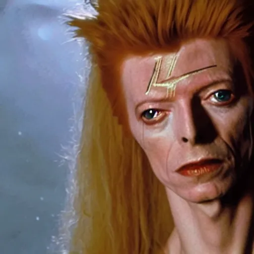 Prompt: david bowie as the goblin king