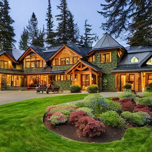 Prompt: extravagant seattle ranch home