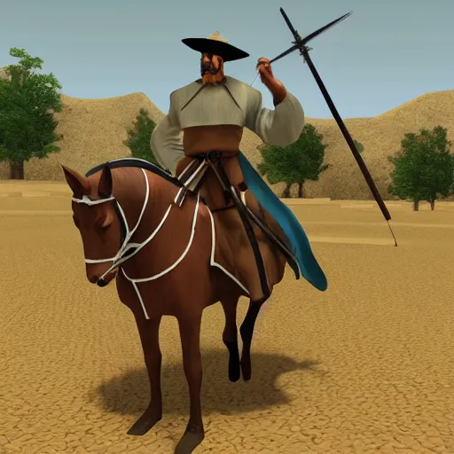 Prompt: don quixote and sancho panza in second life