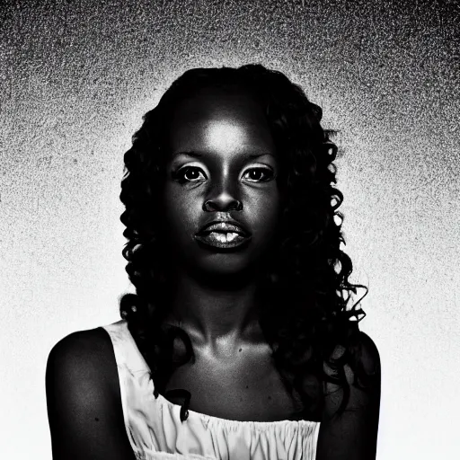 Prompt: a photo of a black woman, lindsay adler photography, high contrast, highly detailed, dreamy, bright