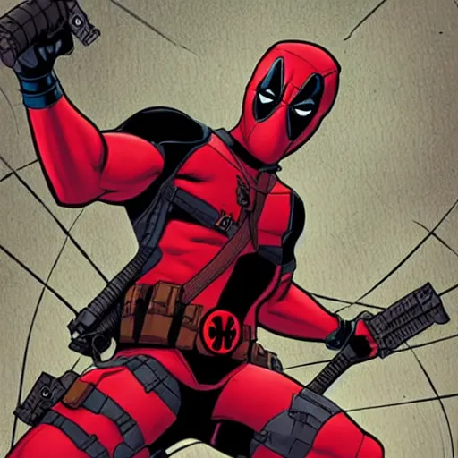 Image similar to deadpool comic, by ty templeton, comic book art