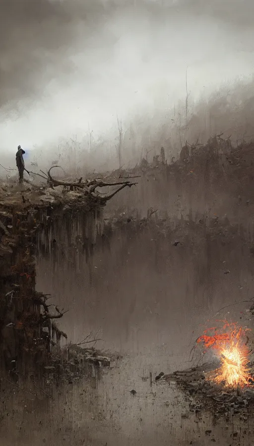 Prompt: life and death mixing together, by jakub rozalski