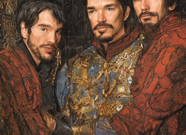 Image similar to a highly detailed medieval portrait of stephen strange, james gurney, james jean