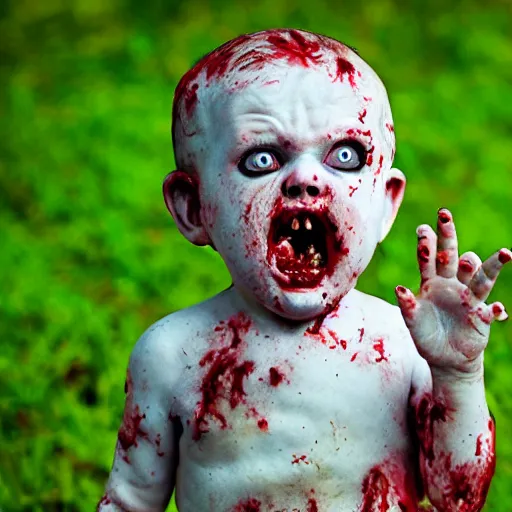 Prompt: zombie baby angry