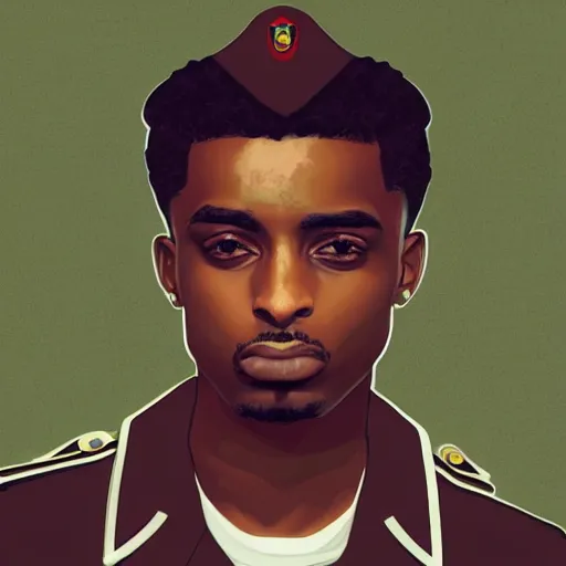 Image similar to playboi carti as a world war ii soldier digital art 4 k detailed super realistic