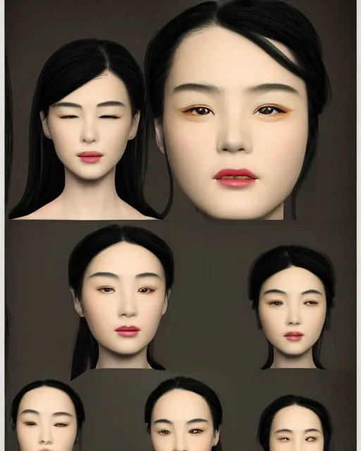 Image similar to liuyifei the face of an oriental woman left face is a mechanical structure the eyes glow, artstation