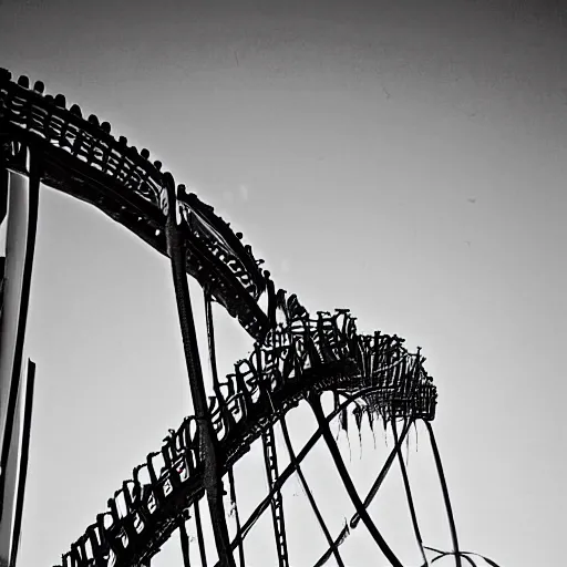 Image similar to death enjoying riding a roller coaster, coney island, digital photography, highly detailed,