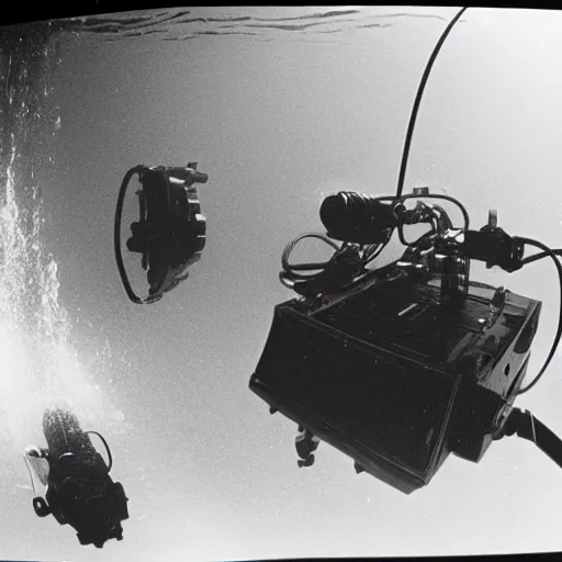 Image similar to 1 9 8 0 s vcr tape recording, underwater rov footage