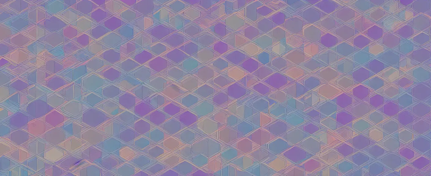 Image similar to hexagonal wallpaper, large pastel, isometric concept art