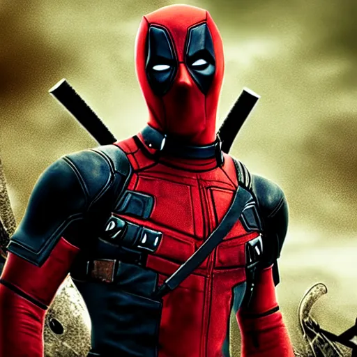 Prompt: Deadpool as a Viking hyper realistic 4K quality