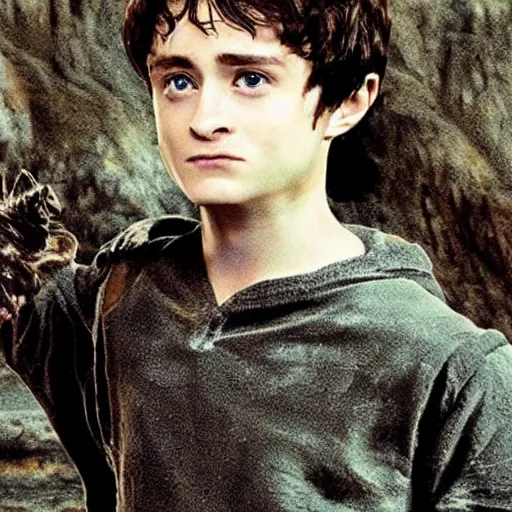 Image similar to Daniel Radcliffe as Frodo in lord of the rings