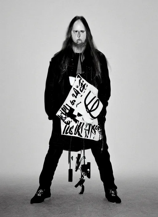 Prompt: Varg Vikernes, fashion photography, Y2K