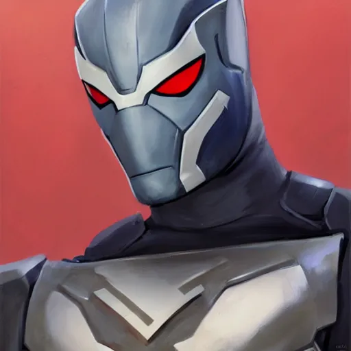 Image similar to greg manchess portrait painting of armored spiderman ultraman grey fox from metal gear cyborg japanese - american hybrid as overwatch character, medium shot, asymmetrical, profile picture, organic painting, sunny day, matte painting, bold shapes, hard edges, street art, trending on artstation, by huang guangjian and ail elvgren and sachin teng