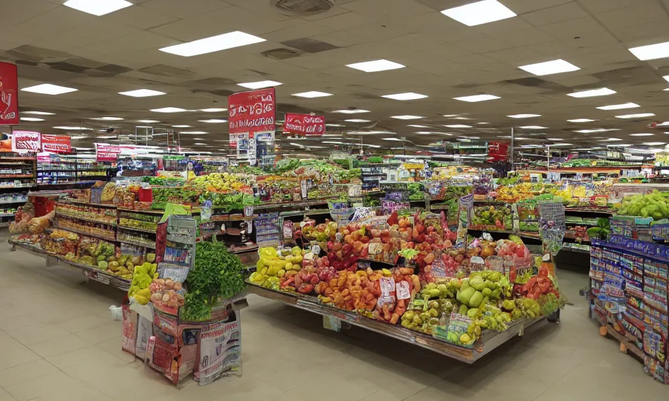 Image similar to interior shot of a super market