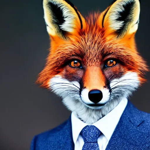 Image similar to a fox animal dressed in a suit in the style of a presidential campaign poster 8 5 mm f / 1. 4