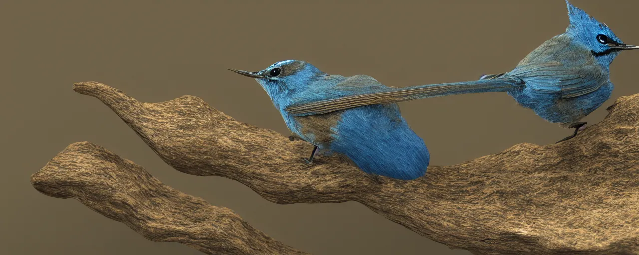 Image similar to blue wren, atmospheric, mist, epic, photorealistic, realistic, rule of thirds, extremely detailed, 4 k, 8 k, unreal engine 5 render, rim lighting, rtx, ray traced lighting, shot on 3 5 mm, film grain