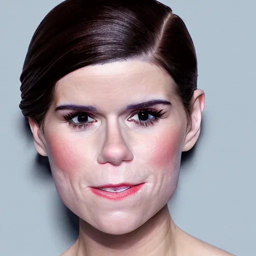 Prompt: a cake with vanilla frosting in the shape of the face of kate mara, 4 k, hyperdetailed, photorealism