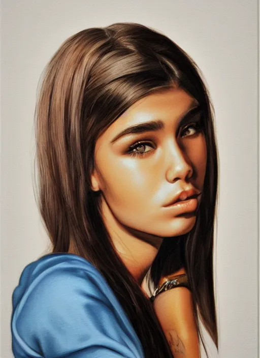 Image similar to Madison Beer realistic 3D portrait by ian spriggs