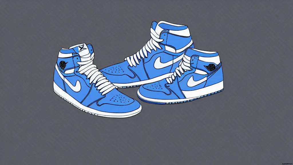 Image similar to sneakers Air Jordan 1 with elements of plane F18 in blue color, pixel art by Gerardo Quiroz, devian art, 4k