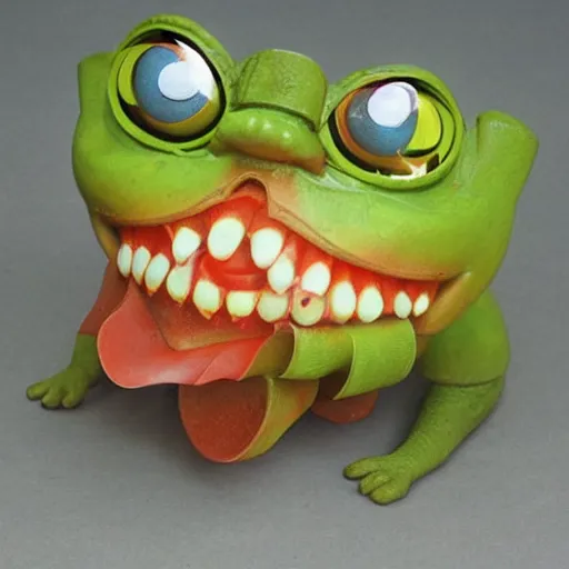 Prompt: 1 9 6 0 s japanese toy sculpture of a snot monster
