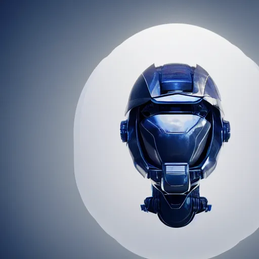 Image similar to sci-fi, helmet design, halo, duke-nuken, science-fiction, robot head, octane-render, cgi, blender, cinema-4d, maya, cgi, redshift