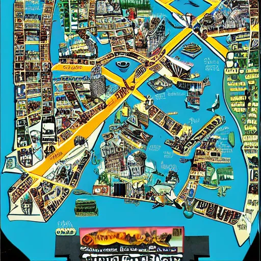 Prompt: gotham city map
