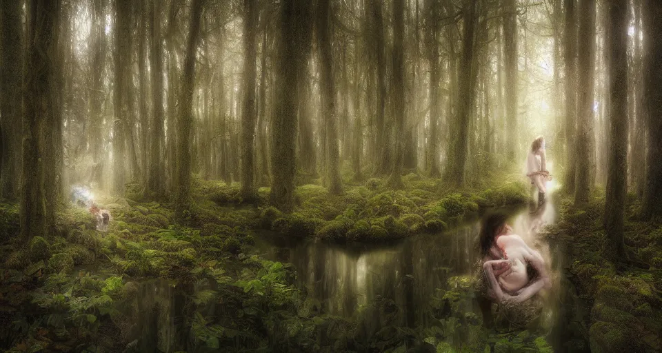 Image similar to Enchanted and magic forest, by Alyssa Monks