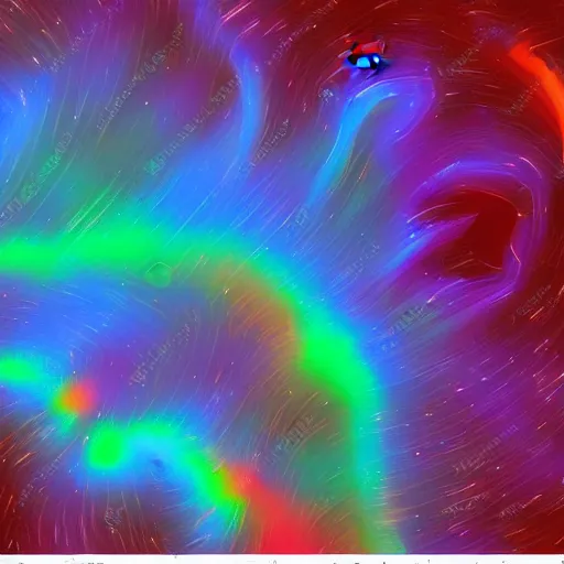 Prompt: crashing waves of colored Plasma in space vortex