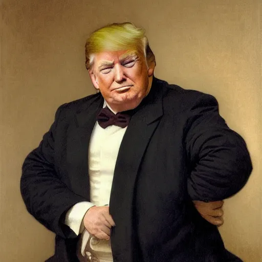 Prompt: Painting of Donald Trump as a troll. Old. Unhappy. Very Fat. Art by william adolphe bouguereau. Very very very very very very much detailed. 4K. Award winning.