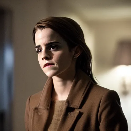 Image similar to Still of Emma Watson on Law & Order: SVU, dramatic, cinematic lighting