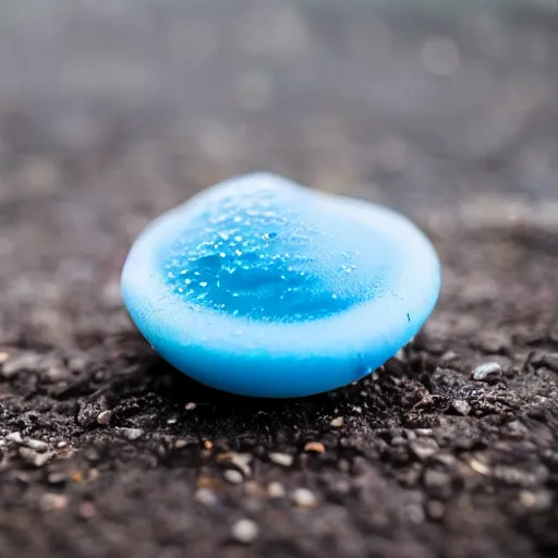 Prompt: blue slime, canon eos r 3, f / 1. 4, iso 2 0 0, 1 / 1 6 0 s, 8 k, raw, unedited, symmetrical balance, in - frame