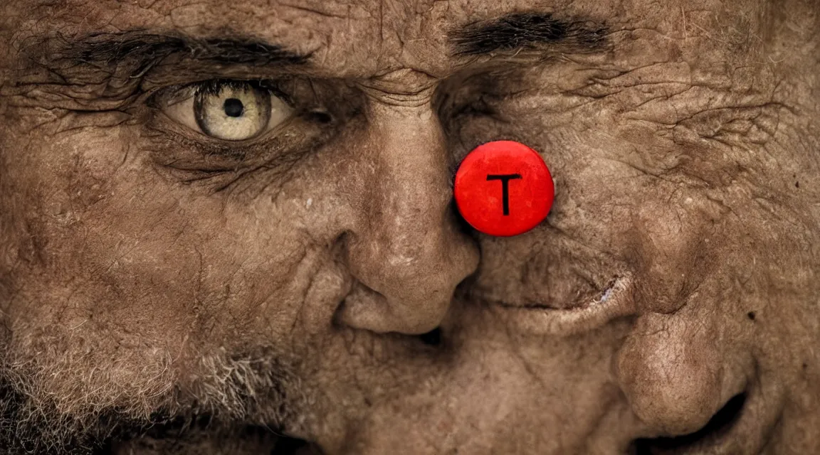 Image similar to macro photograpy of a red pill taked by Steve McCurry