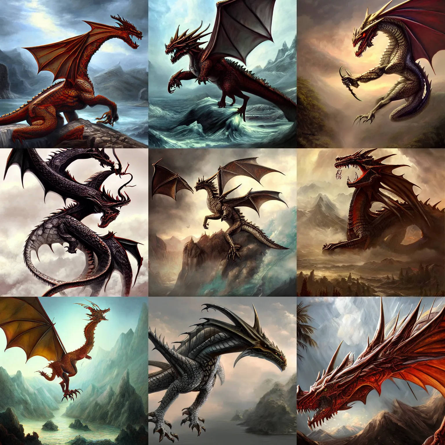 a 64 bits dragon, realistic painting, classical | Stable Diffusion ...