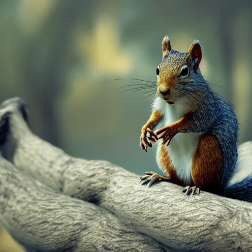 Image similar to donald!!!! trump!!!! as a squirrel, cinematic, hyper realistic, 8 k render