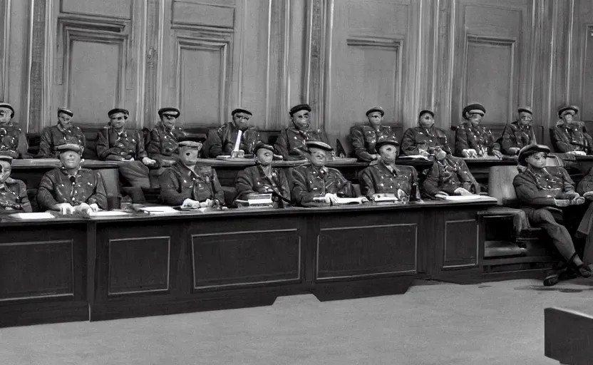 Prompt: 50s movie still of very diverse soviet generals head with very detailed faces in a stalinist parlement, by Alexei Guerman, Cinestill 800t 35mm black and white, heavy grainy picture, very detailed, high quality, 4k, HD criterion, precise texture, high quality face diversity, high quality haircut diversity, high quality age diversity