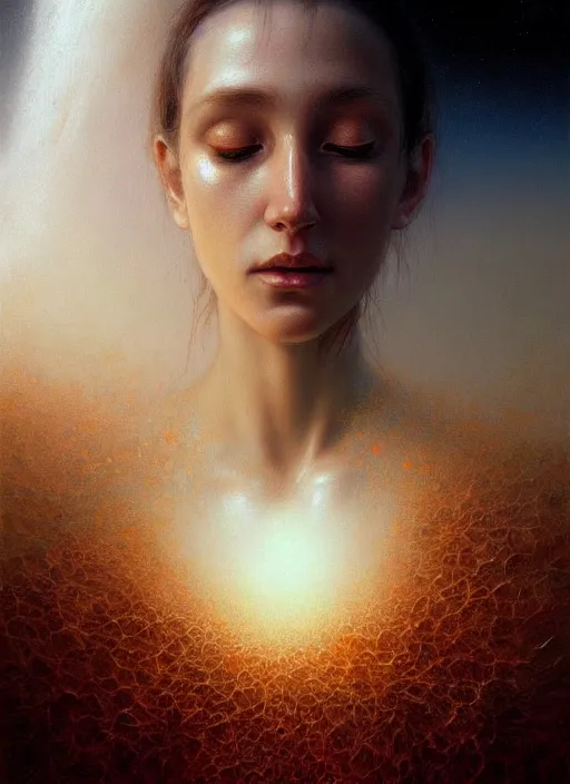 Prompt: god, heavenly painting, elegant intricate digital painting artstation concept art by mark brooks and brad kunkle and beksinski extreme detail 4 k