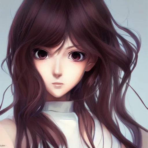 Image similar to headshot portrait of a pretty anime woman with light brown hair, drawn by WLOP, by Avetetsuya Studios, manhwa, trending on artstation