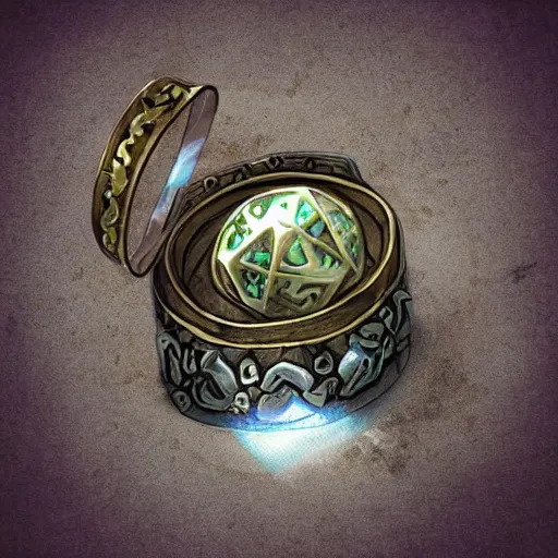 Image similar to The magical Ring of Three Wishes, d&d magical item, concept art, digital art, video game concept art