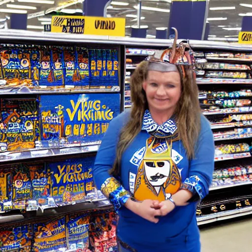 Prompt: viking at walmart