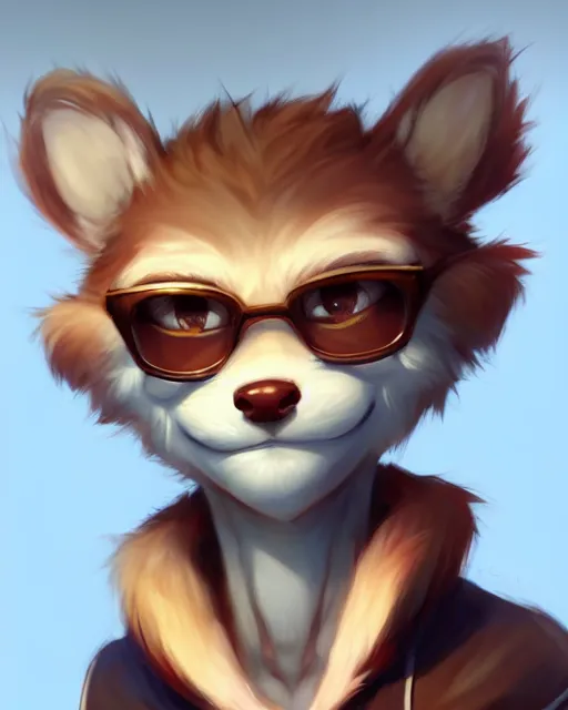 Image similar to character concept art of a cute young male anthropomorphic furry | | cute - fine - face, pretty face, key visual, realistic shaded perfect face, fine details by stanley artgerm lau, wlop, rossdraws, james jean, andrei riabovitchev, marc simonetti, and sakimichan, trending on artstation