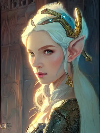 Prompt: portrait of a Elf Queen, D&D, fantasy, highly detailed, beautiful face, realistic body structure, digital painting, artstation, smooth, sharp focus, illustration, art by artgerm and greg rutkowski and alphonse mucha