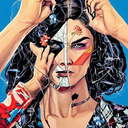 Image similar to The most beautiful person in the world, by MARVEL comics and Sandra Chevrier