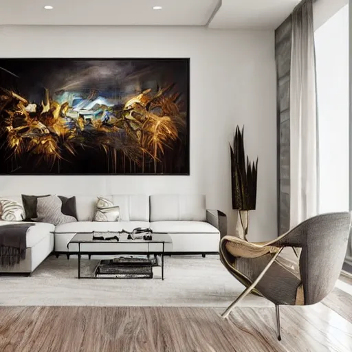 Image similar to mockup photo of luxury contemporary interior with large paintings for rich collectors, trending on pinterest, ultra - realistic sharp hdr cinematic lighting 8 k