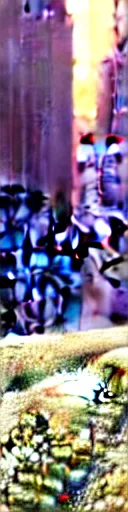 Prompt: steampunk cybercity in a field of white flowers, godrays, cinematic, poster art by james gurney jesper ejsing, ilya kuvshinov, greg rutkowski frank frazzeta on artstation