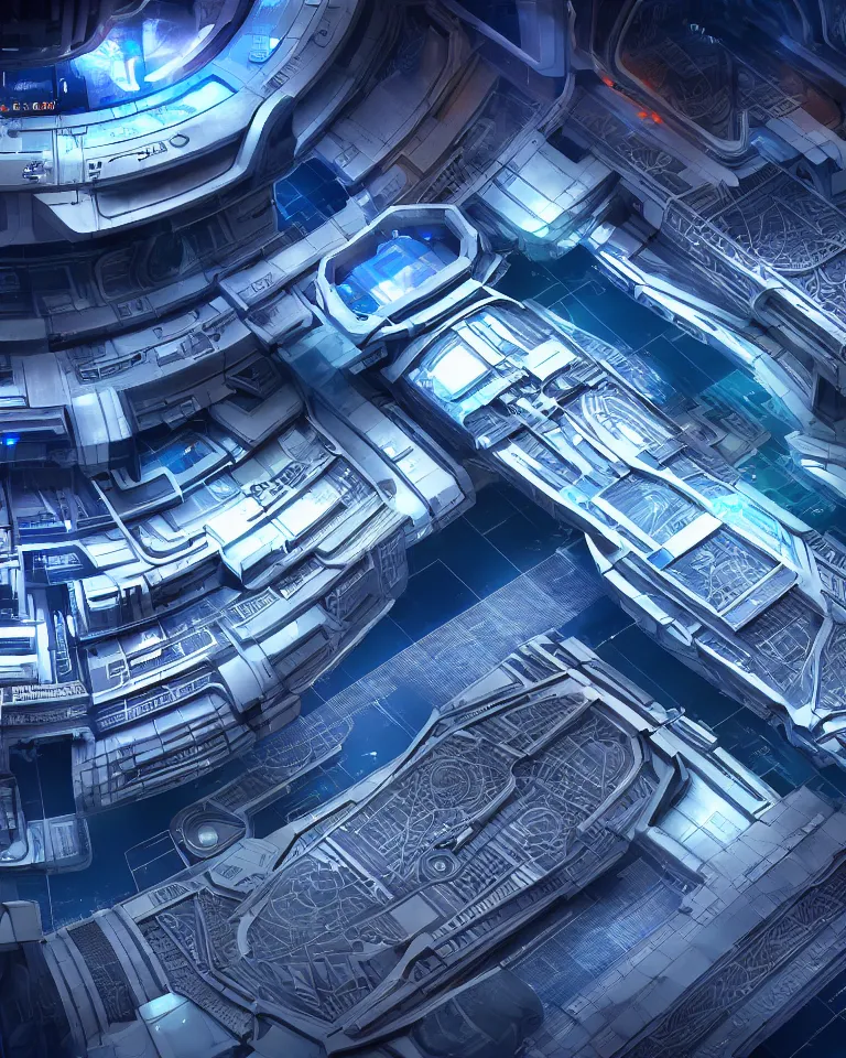 Image similar to futuristic space station, detailed blueprint and schematic with text and illustrated zoomed - in snippets, 8 k octane render 3 d unreal engine glorious intricate detailed superb, pristine clean design, center frame, desaturated, concept art, with highly detailed blueprints and text, marker concept art style rendering, hints of neon and chrome