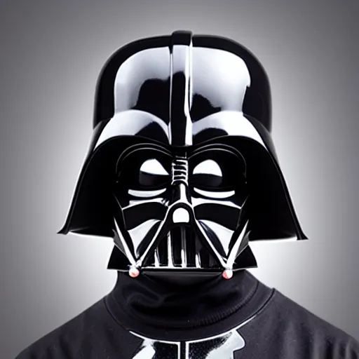 Prompt: portrait product photo of a fan made darth vader helmets